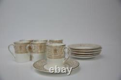 Minton off white & gold 6 x espresso cups and saucers MINT condition hardy used