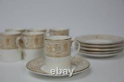 Minton off white & gold 6 x espresso cups and saucers MINT condition hardy used