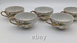 Moriage Gold Dragon Lithopone Cups Saucers Plates 17 pieces Tomoe China Japan
