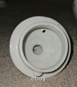 Moss Rose China Tea Set Teapot Cups Saucers Cream Sugar Scalloped Gold Trim 39/8