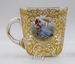 Museum Quality Signed Moser Enameled & Gilded Cup & Saucer, Circa 1900