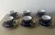 New Rare Set For 6 Vtg Lfz Cobalt Blue & Gold Porcelain Coffee Cups & Saucers