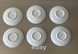NEW RARE Set for 6 VTG LFZ Cobalt Blue & Gold porcelain coffee cups & saucers