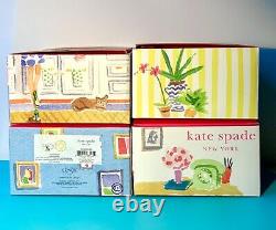 NIBKate Spade ILLUSTRATED Set 4 Tea/Coffee Cups & Saucers Lenox Salon Wall Time