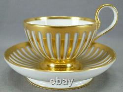 Nast Old Paris Heavy Gold Striped Empire Form Tea Cup & Saucer Circa 1815
