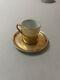 Neiman Marcus Gold Porcelain Espresso Teacups Saucers Set Of 4