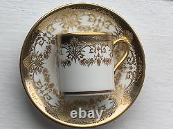 New De Lamerie China Heavily Gilded Chatsworth Garland Coffee Cup & Saucer Set