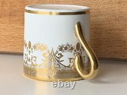 New De Lamerie China Heavily Gilded Chatsworth Garland Coffee Cup & Saucer Set