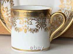 New De Lamerie China Heavily Gilded Chatsworth Garland Coffee Cup & Saucer Set