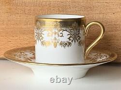 New De Lamerie China Heavily Gilded Chatsworth Garland Coffee Cup & Saucer Set