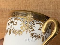 New De Lamerie China Heavily Gilded Chatsworth Garland Coffee Cup & Saucer Set