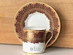 New De Lamerie China Heavily Gilded Crested Winter Leaves Coffee Cup & Saucer