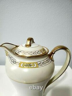 Nippon Chocolate Pot & 4 Cups and Saucers Gold Trim