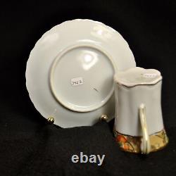 Nippon M-in-Wreath Chocolate Cups & Saucers Set of 2 HP Gold Floral 1911-1918