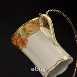 Nippon M-in-Wreath Chocolate Cups & Saucers Set of 2 HP Gold Floral 1911-1918