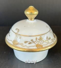 Nippon Morimura Chocolate Pot Cups Saucers Hand Painted Gold Flowers 9 Piece Set