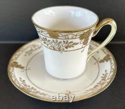 Nippon Morimura Chocolate Pot Cups Saucers Hand Painted Gold Flowers 9 Piece Set
