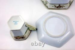 Nippon Porcelain Coffee Chocolate Pot Hand-Painted withGold Accents & Cups/Saucers