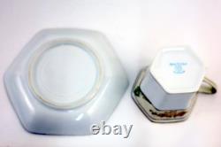 Nippon Porcelain Coffee Chocolate Pot Hand-Painted withGold Accents & Cups/Saucers