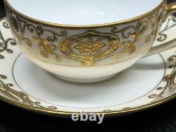 Noritake #175 Gold Bulb Japan Set of 7 Cups & Saucers 1 7/8 Tall
