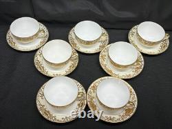 Noritake #175 Gold Bulb Japan Set of 7 Cups & Saucers 1 7/8 Tall