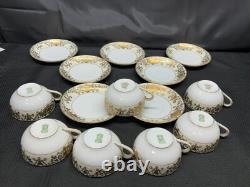 Noritake #175 Gold Bulb Japan Set of 7 Cups & Saucers 1 7/8 Tall