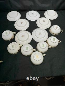 Noritake #175 Gold Bulb Japan Set of 7 Cups & Saucers 1 7/8 Tall
