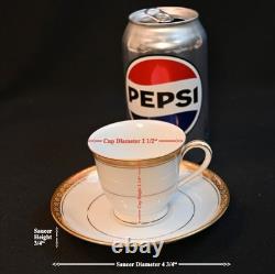 Noritake 6 Demitasse Cups & Saucers Japan 1960-1992 Richmond 6124 Gold Encrusted