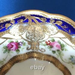 Noritaké Gilded Pedestal Cup Saucer Plate Trio c. 1910's