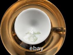 Noritake Gold Luster Gilt Footed Coffee set Teapot, Creamer, 6 Cups & Saucers