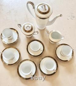 Noritake Goldkin 17 Piece 6-Person Cream Gold Coffee Service Japanese Bone China