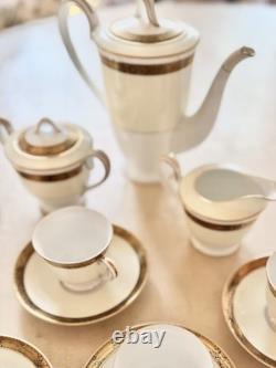 Noritake Goldkin 17 Piece 6-Person Cream Gold Coffee Service Japanese Bone China