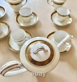 Noritake Goldkin 17 Piece 6-Person Cream Gold Coffee Service Japanese Bone China