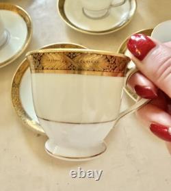 Noritake Goldkin 17 Piece 6-Person Cream Gold Coffee Service Japanese Bone China