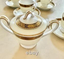 Noritake Goldkin 17 Piece 6-Person Cream Gold Coffee Service Japanese Bone China