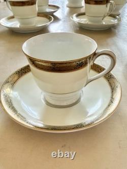 Noritake Goldkin 17 Piece 6-Person Cream Gold Coffee Service Japanese Bone China