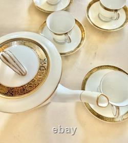 Noritake Goldkin 17 Piece 6-Person Cream Gold Coffee Service Japanese Bone China
