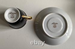 Noritake Harlequin Cobalt Blue & Gold (likely 24k gold) Demitasse Cup & Saucer