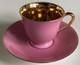 Noritake Harlequin Pink & Gold (likely 24k Gold) Cabinet Demitasse Cup & Saucer