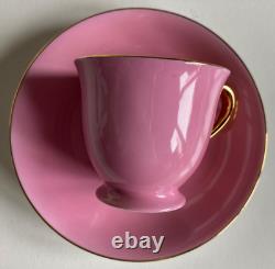Noritake Harlequin Pink & Gold (likely 24k gold) Cabinet Demitasse Cup & Saucer