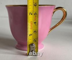 Noritake Harlequin Pink & Gold (likely 24k gold) Cabinet Demitasse Cup & Saucer