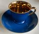 Noritake Harlequin Royal Blue & Gold (likely 24k Gold) Demitasse Cup & Saucer