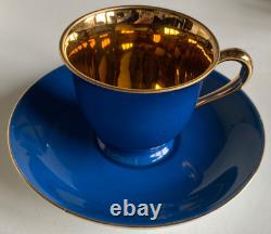 Noritake Harlequin Royal Blue & Gold (likely 24k gold) Demitasse Cup & Saucer