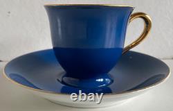 Noritake Harlequin Royal Blue & Gold (likely 24k gold) Demitasse Cup & Saucer