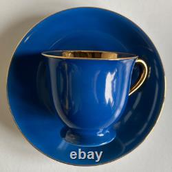 Noritake Harlequin Royal Blue & Gold (likely 24k gold) Demitasse Cup & Saucer