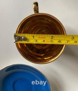 Noritake Harlequin Royal Blue & Gold (likely 24k gold) Demitasse Cup & Saucer