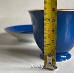 Noritake Harlequin Royal Blue & Gold (likely 24k gold) Demitasse Cup & Saucer