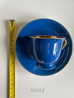Noritake Harlequin Royal Blue & Gold (likely 24k gold) Demitasse Cup & Saucer
