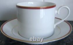 Noritake Shiraz 18 piece tea set. Red & gold edge cups, saucers, plates BNIB