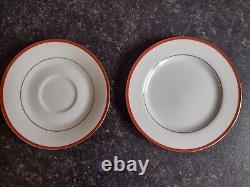 Noritake Shiraz 18 piece tea set. Red & gold edge cups, saucers, plates BNIB